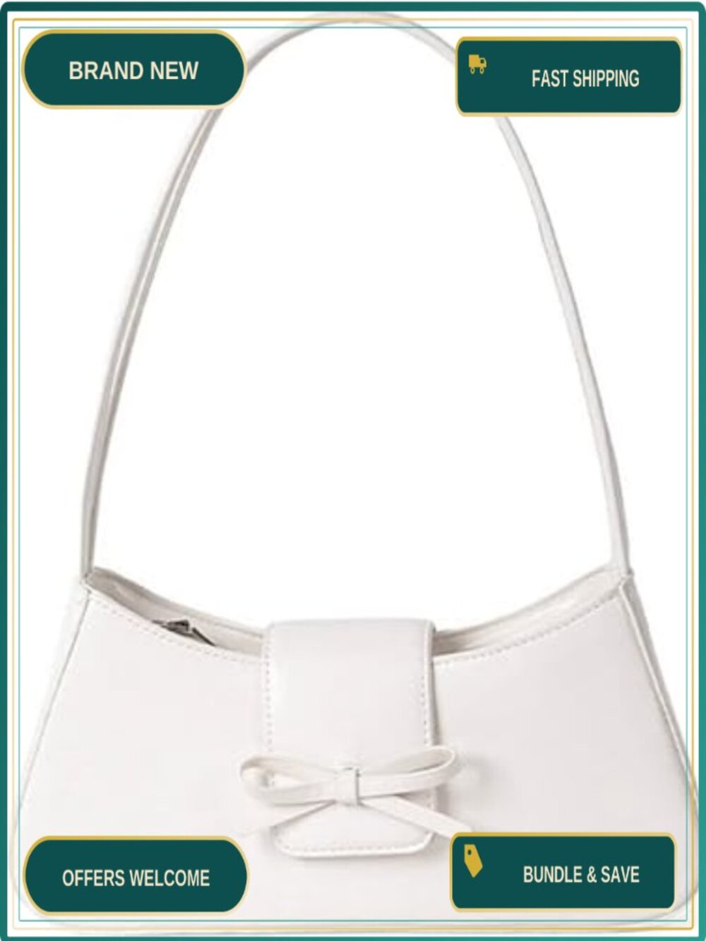 Small Faux Leather Shoulder Bag Coquette Bow Purse Mini Hobo Handbag